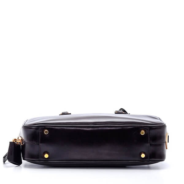 Prada - Dark Cacao Vernice Leather Mini Handbag